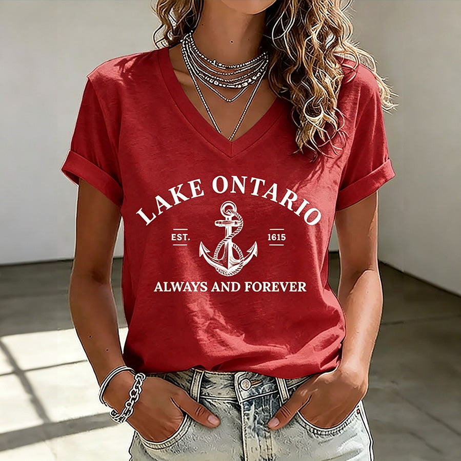 Women's Lake Ontario Always And Forever Printed T-shirt