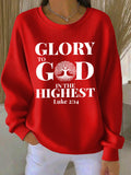 Women's Casual Autumn/Winter GLORY TO GOD IN THE HIGHEST Sweatshirt