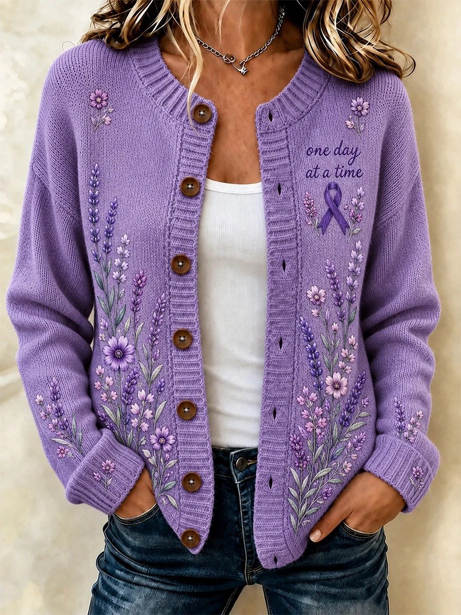 Women's Alzheimer's Awareness Print Cardigan