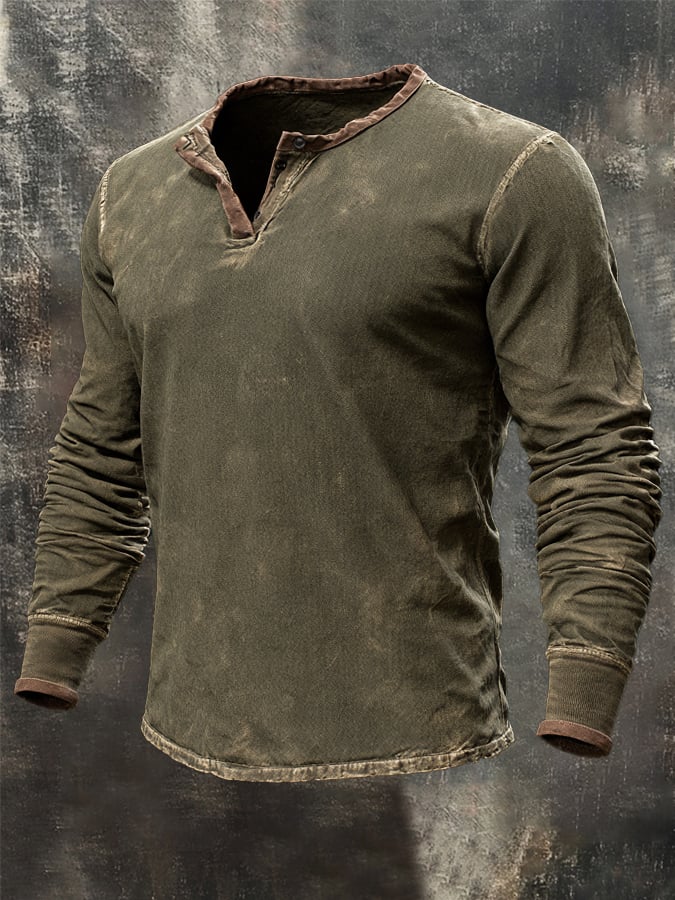 Men's Vintage Comfortable Henley T-Shirt