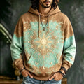 Men's Boho Butterfly Tie Dye Sun and Floral Print Hoodie