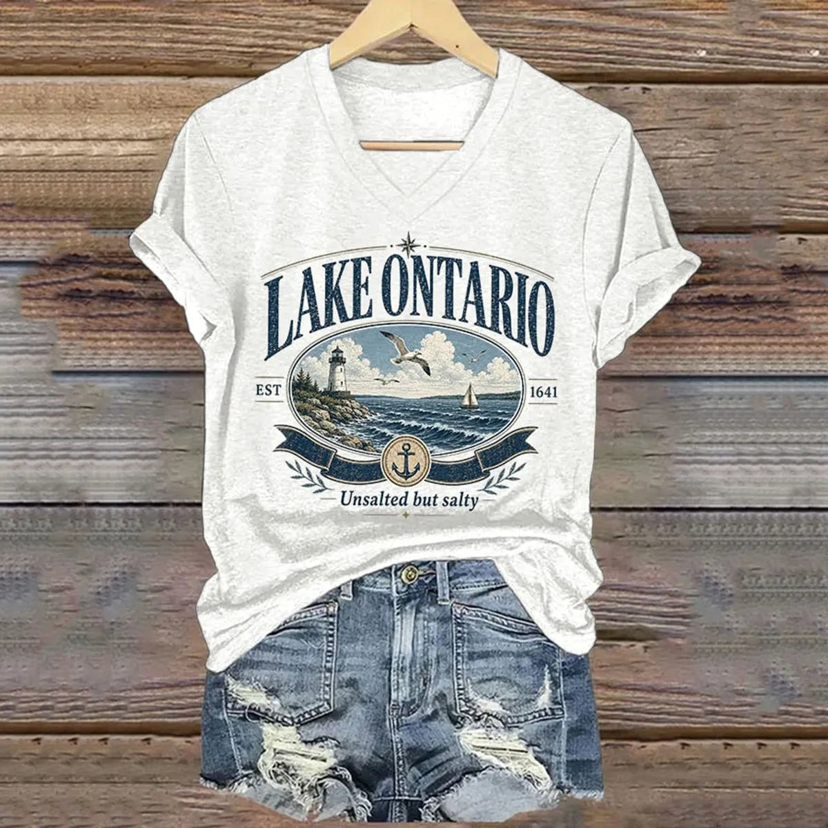 Women’s Lake Ontario Printed Casual T-shirt