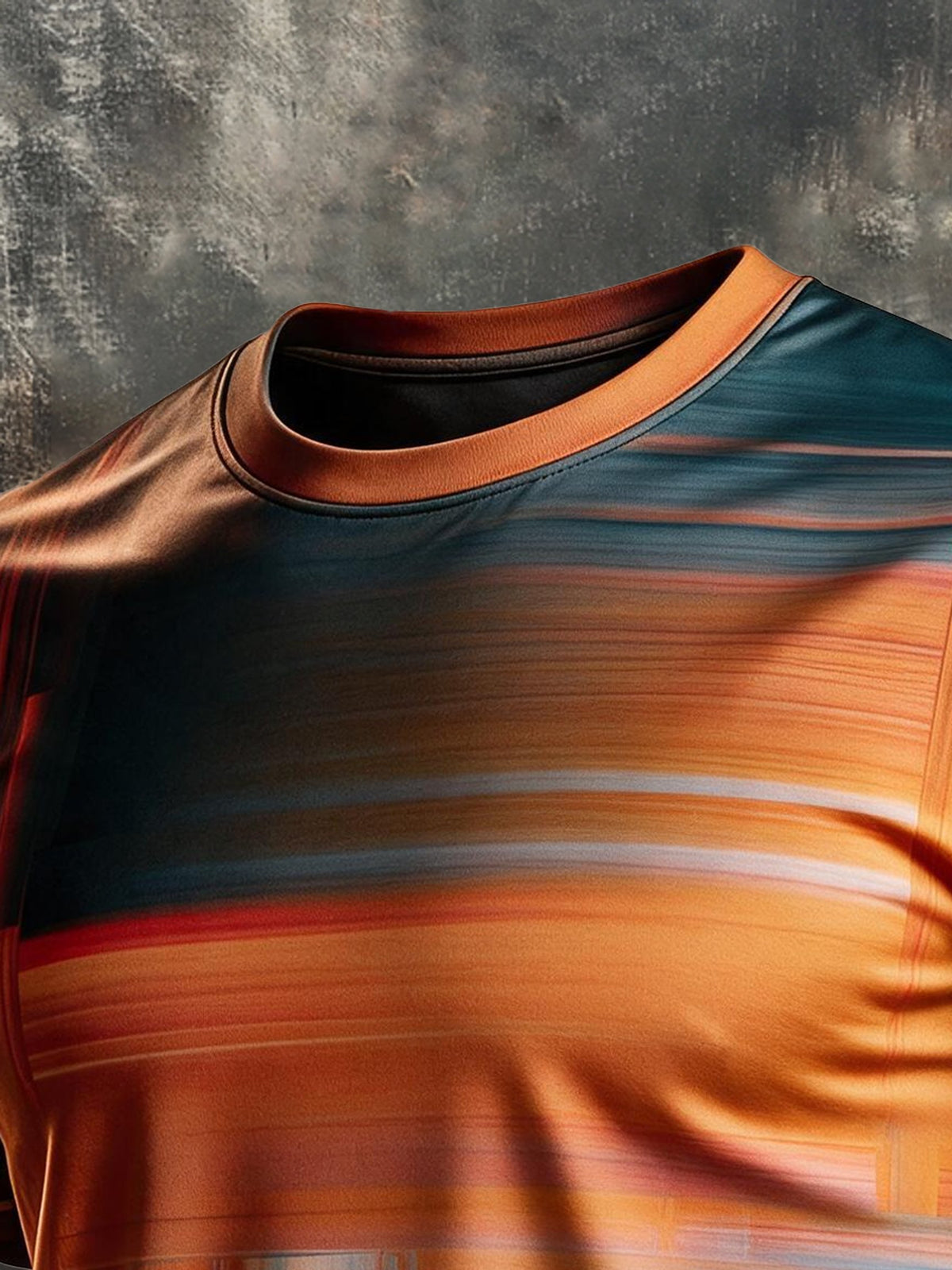 Men's Retro Color-Block Crew-Neck Short-Sleeve T-Shirt