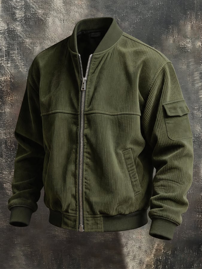 Men's Vintage Corduroy Zip-Up Jacket