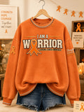 Women's I Am A Warrior Print Casual Sweatshirt