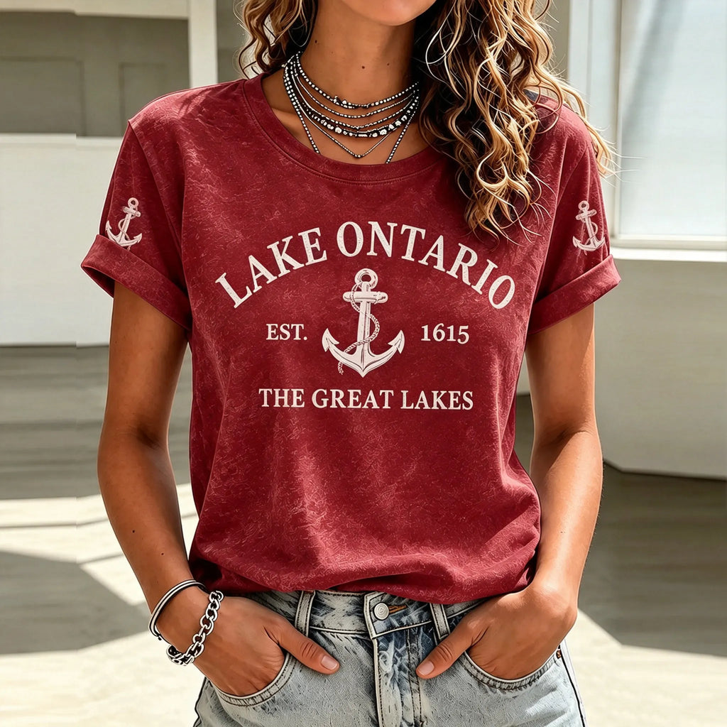 Lake Ontario 1615 Printed Women's Crew Neck T-shirt