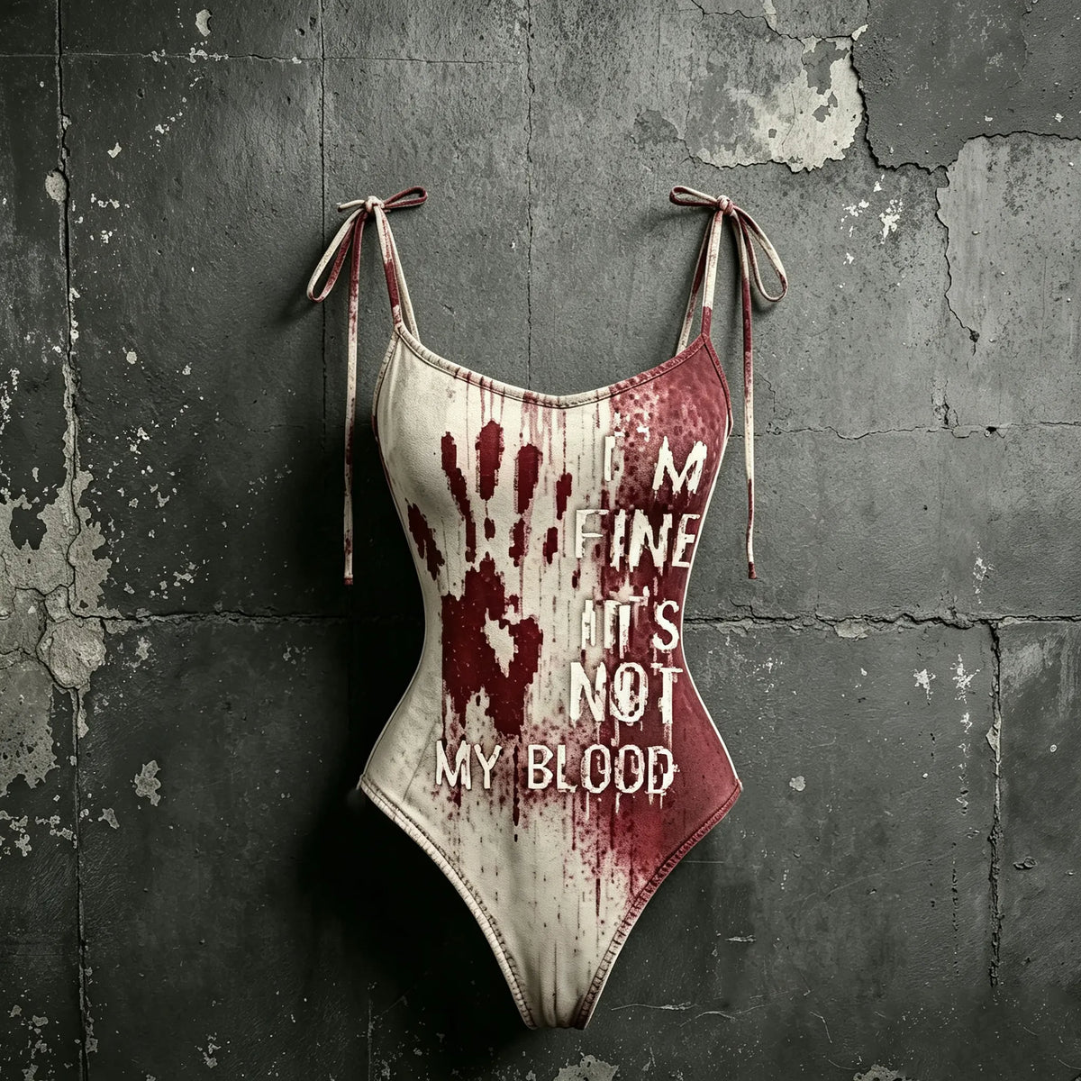 Women's Halloween Bloodstain "i'm Fine It's Not My Blood" Print Hoodie Two-piece Set