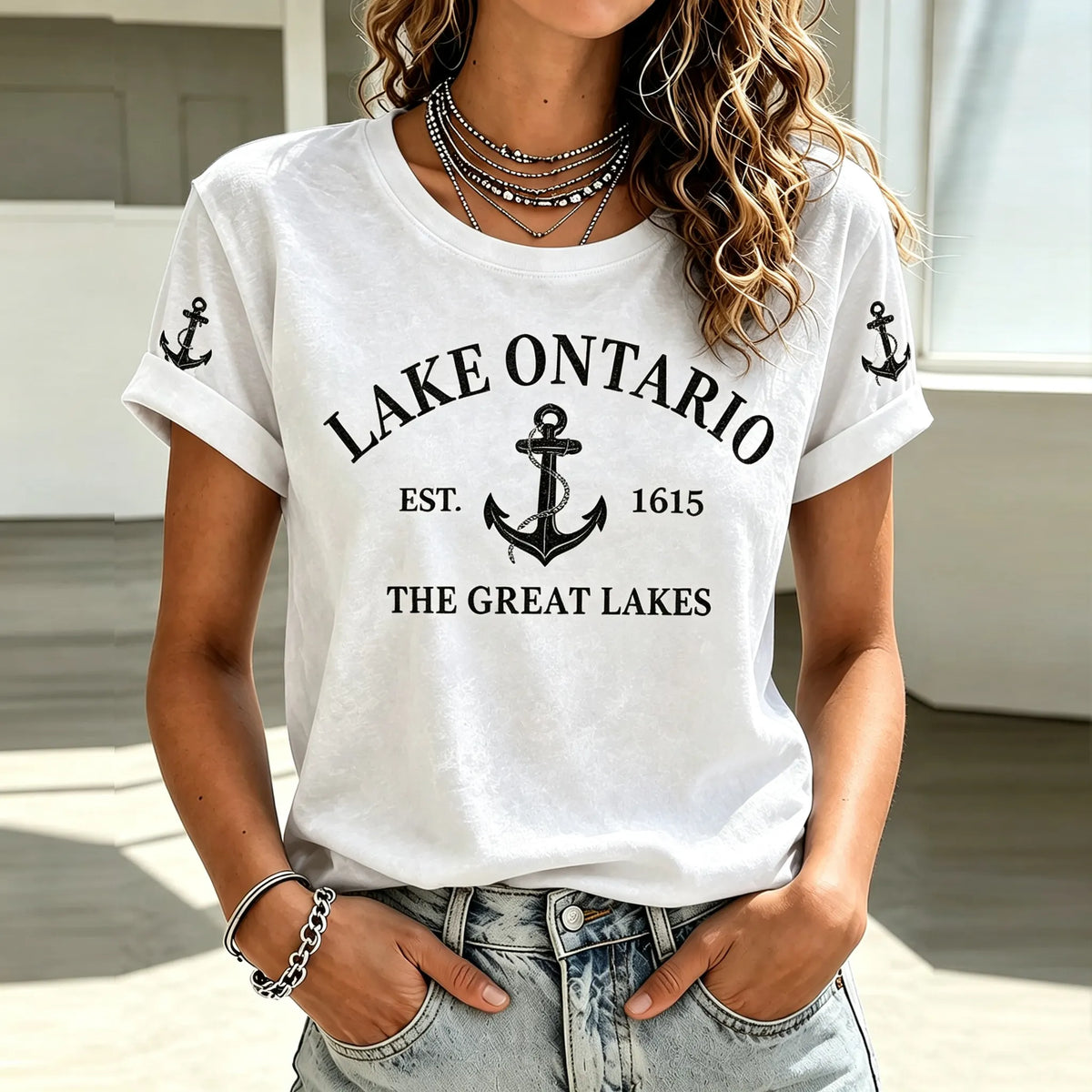 Lake Ontario 1615 Printed Women's Crew Neck T-shirt