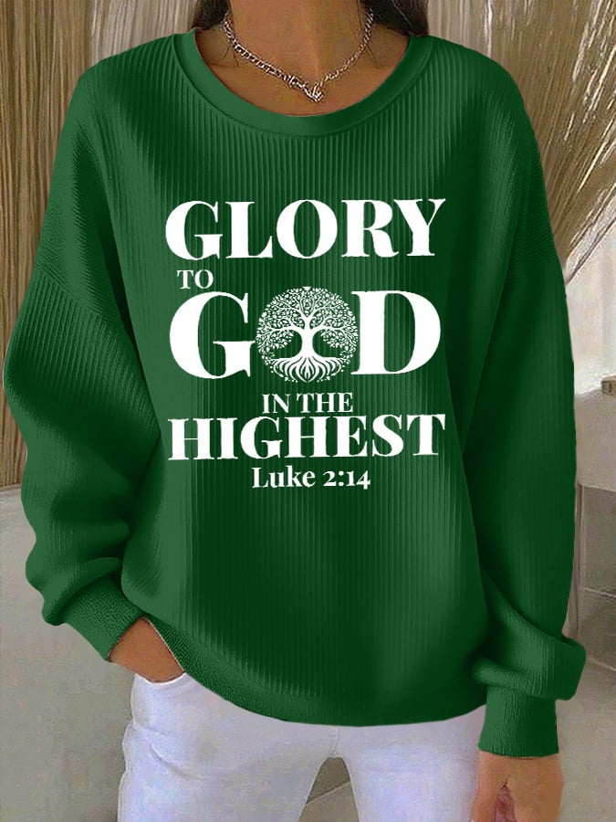 Women's Casual Autumn/Winter GLORY TO GOD IN THE HIGHEST Sweatshirt