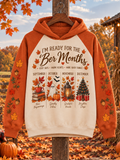 Women's Autumn Ber Months Seasonal Graphic Colorblock Hoodie