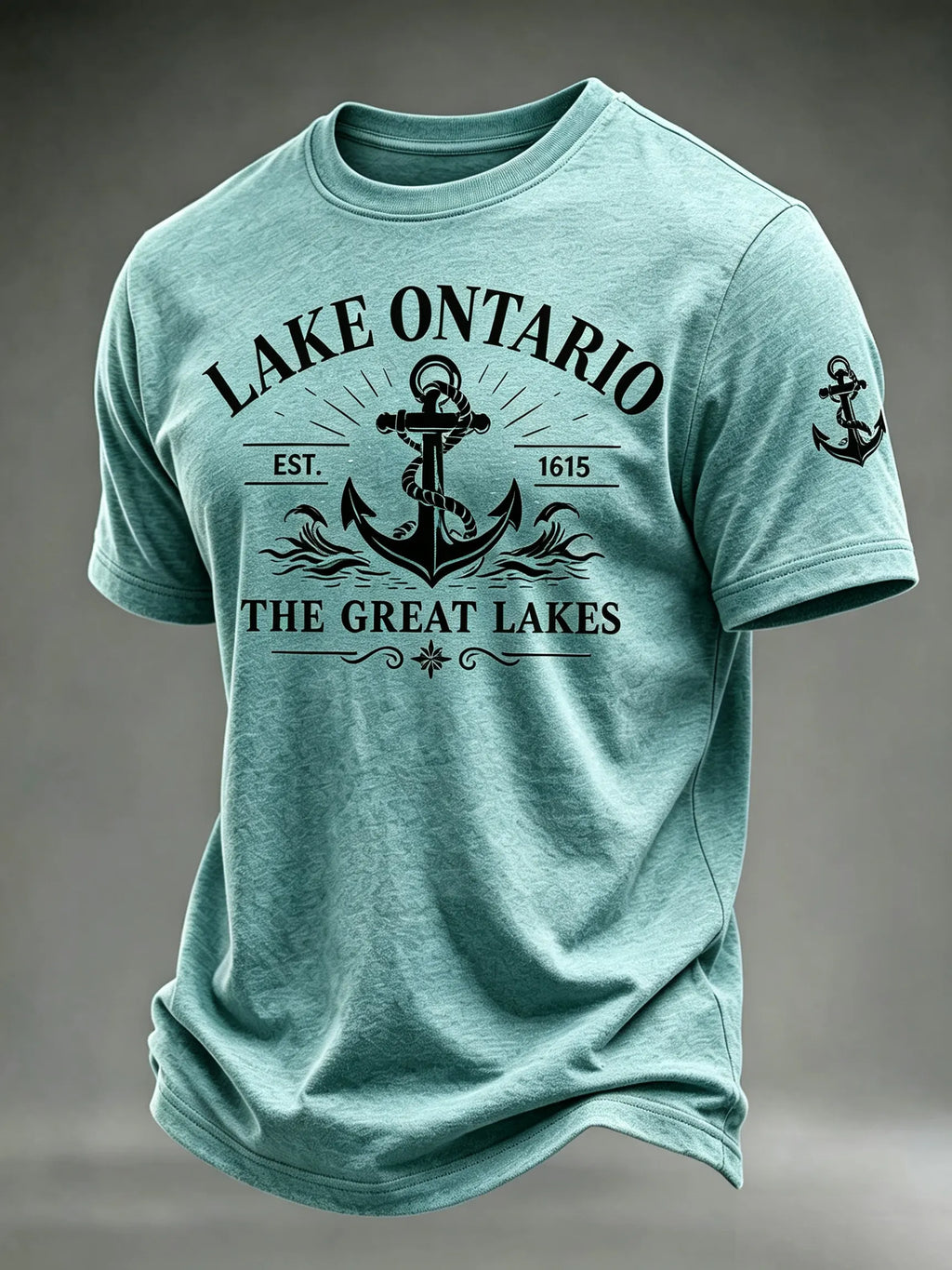 Retro Lake Ontario Est 1615 The Great Lakes Print Short-sleeve T-shirt