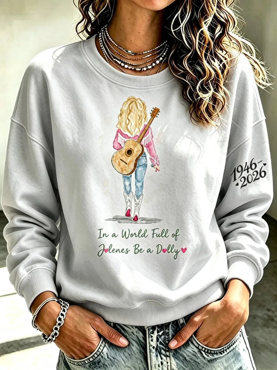 Women's Legendary female country singer Round Neck Sports Shirt