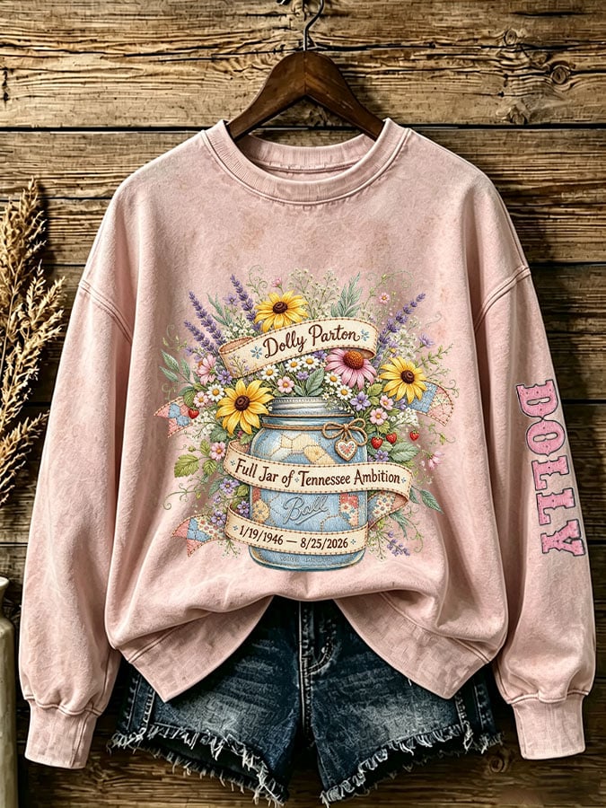 Women's Country Music Legend Tribute Print Casual Sweatshirt