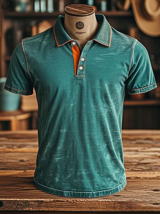Classic retro polo shirt for men