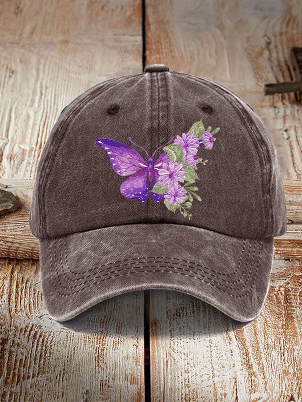 Purple Butterfly Retro Hat