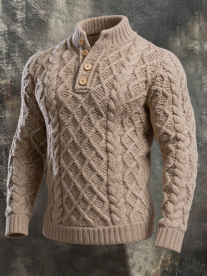 Men’s Vintage-Style Comfortable Knitted Sweater/Sweatshirt