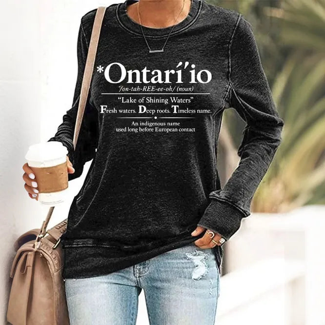 Women's Lake Ontario Print Crew Neck Sweatshirt