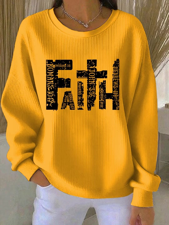 Women's Faith Art Print Crew Neck Sweatshirt