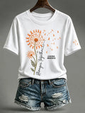 Women'S Casual Leukemia Awareness Print Short-Sleeve T-Shirt