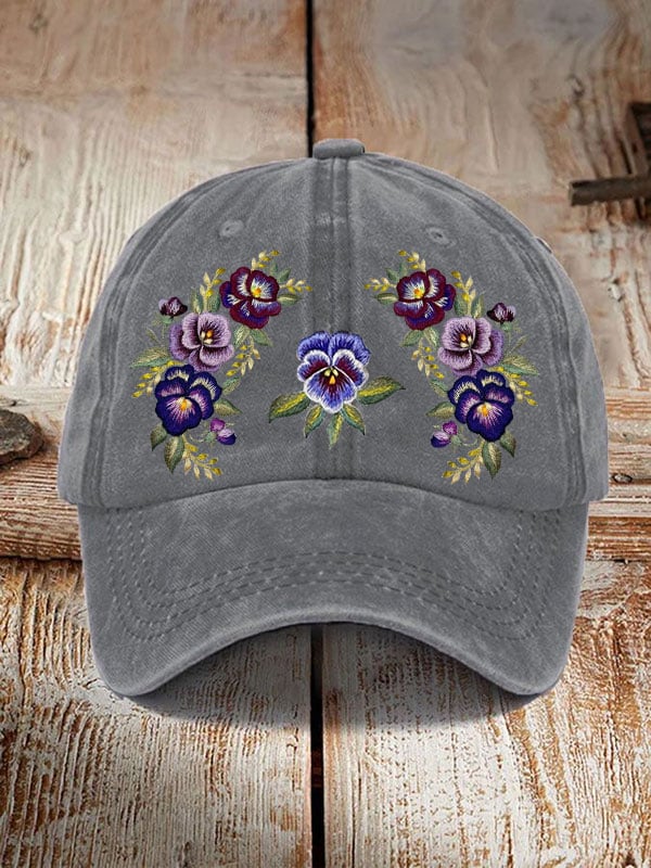 Alzheimer's Purple Floral Retro Hat