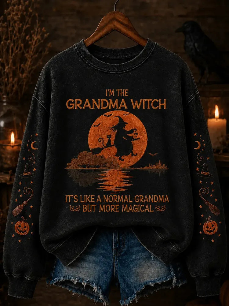 Women's Halloween Art Print Casual Sweatshirt