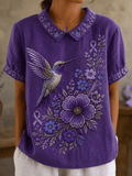 Women's Alzheimer's awareness Printed Blouse