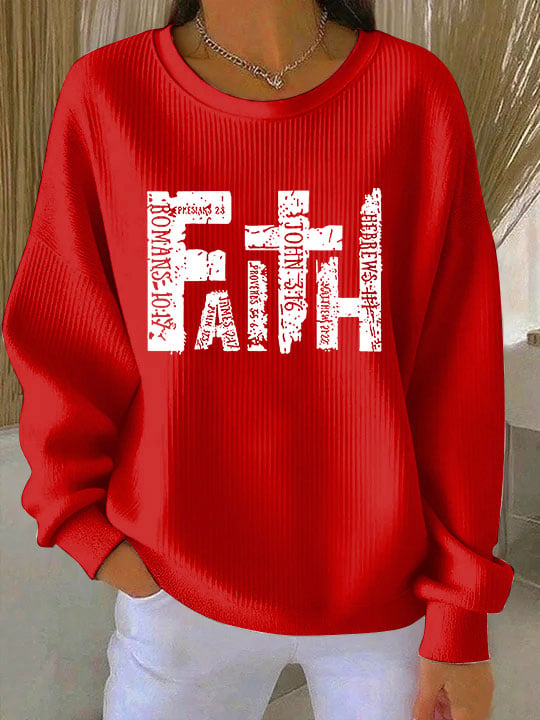 Women's Faith Art Print Crew Neck Sweatshirt