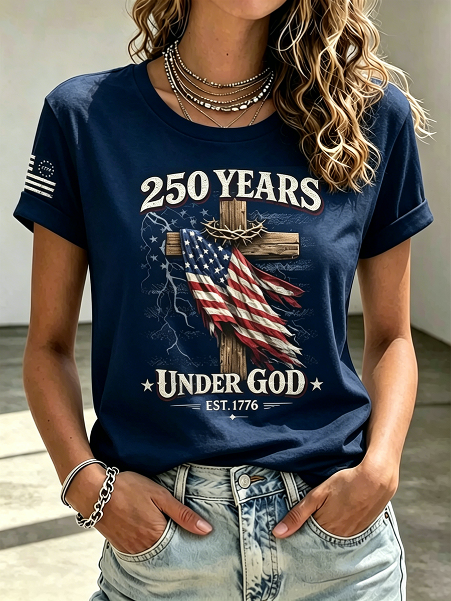 250Th Anniversary Commemorative Faith Printed Round Neck Top In The United States