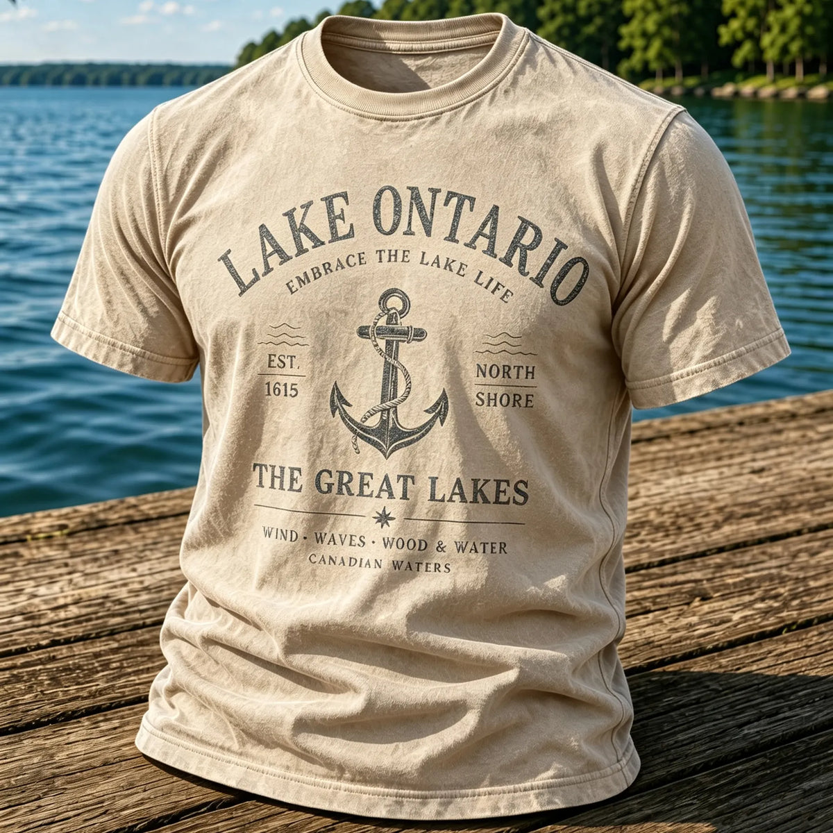 Men's 1615 Ontario Canada Print Casual Short-sleeve T-shirt