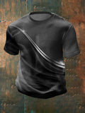 Men's casual short sleeve gradient graphic print t-shirt