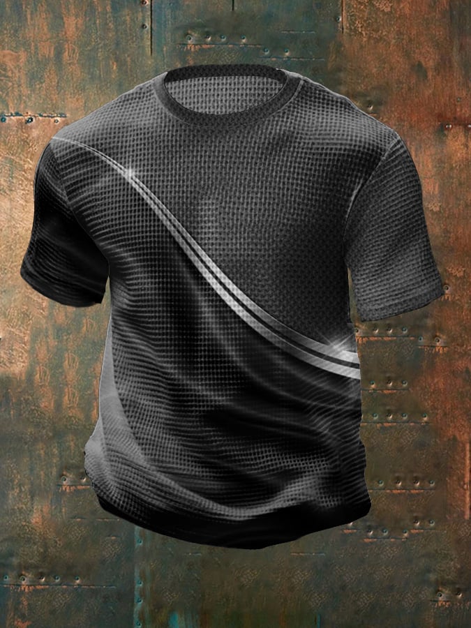 Men's casual short sleeve gradient graphic print t-shirt