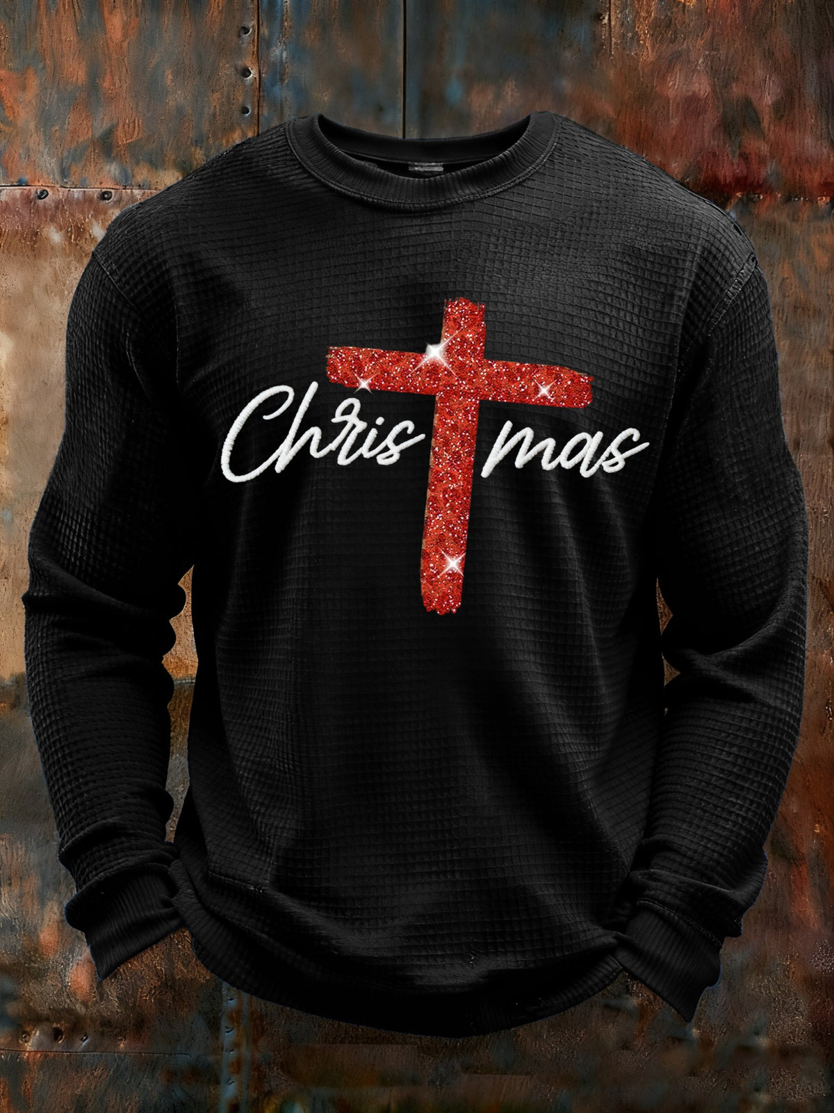 Men's Merry Christmas Printed Casual Long-Sleeved Top