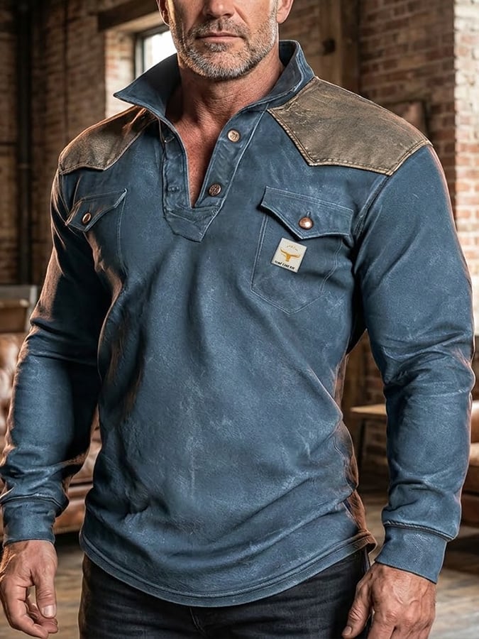 Men's Vintage Comfortable Henley T-Shirt