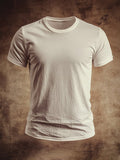 Classic Basic Casual Thin Short Sleeve Round Neck T-Shirt for Men
