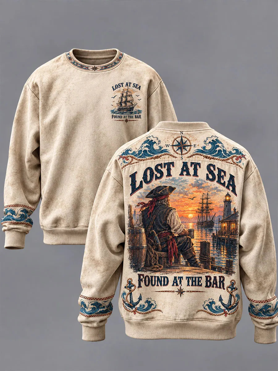 Men’s Vintage Pirate Nautical Crewneck Sweatshirt