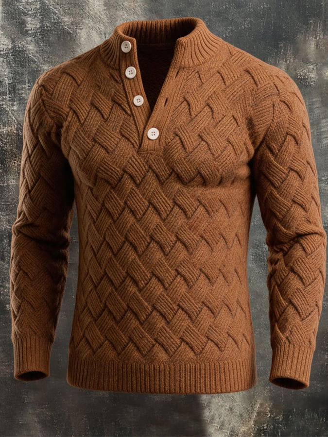 Men’s Vintage-Style Comfortable Knitted Sweater/Sweatshirt