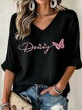 Women'S Commemorative Printed Waffle Top
