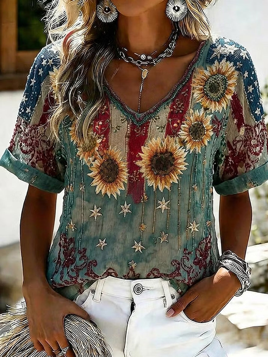 Women'S Independence Day Printed T-Shirt