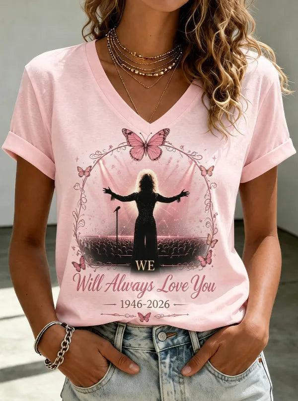 Women'S Dolly Parton We Will Always Miss You... V-Neck T-Shirt