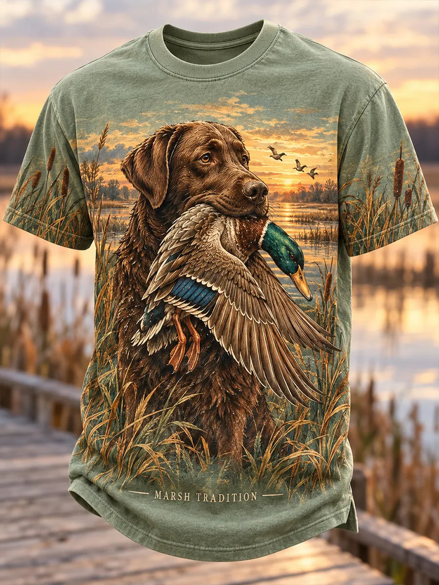 🐕 "Marsh Tradition" Hunting Dog & Waterfowl Graphic T-Shirt