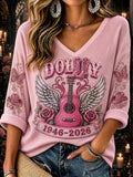 Women's Country Music Printed Casual T-Shirt