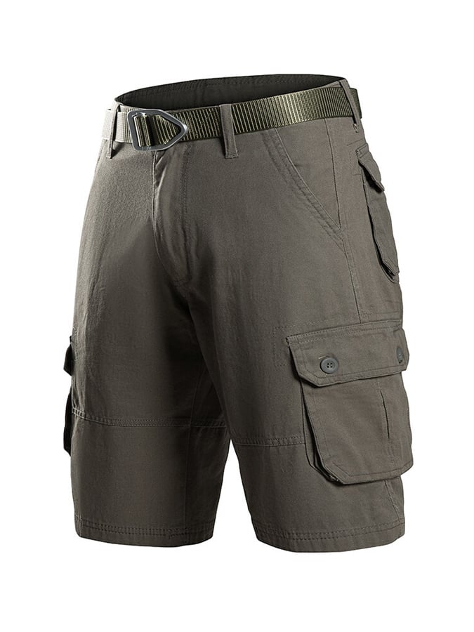 Men's Vintage Outdoor Cotton Plaid Woven Functional Work Shorts
