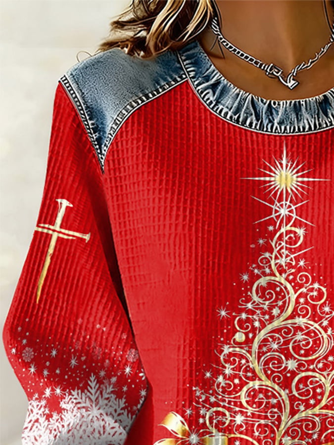 Women's Christmas Faith Print Sweatshirt