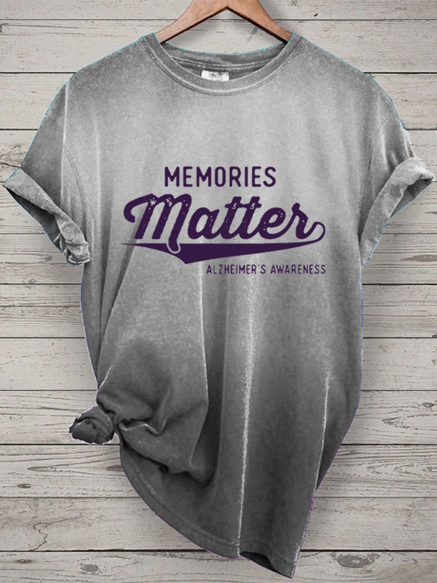 Women Memories Matters Dementia Alzheimer's Awareness Print T-shirt