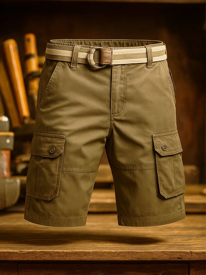 Men's Vintage Outdoor Cotton Functional Work Shorts