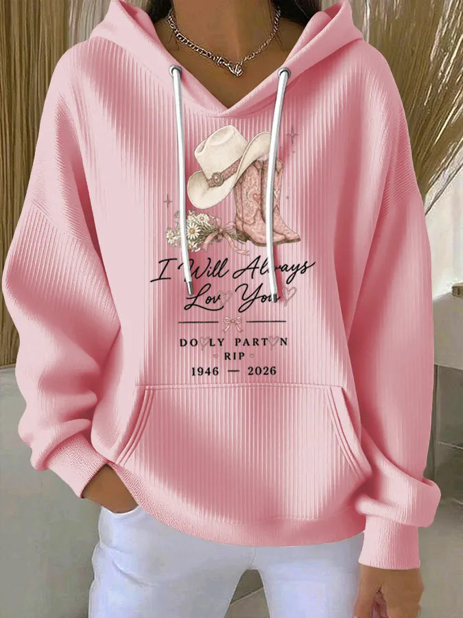 Women'S Commemorative Printed Hooded Sweatshirt