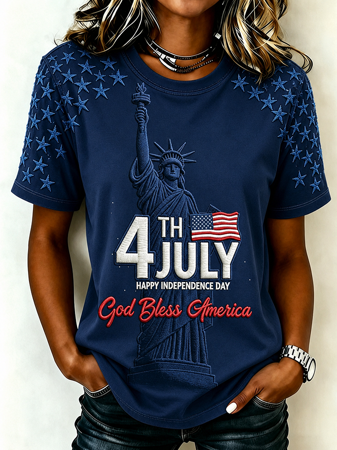 Women'S Casual Patriotic T-Shirt