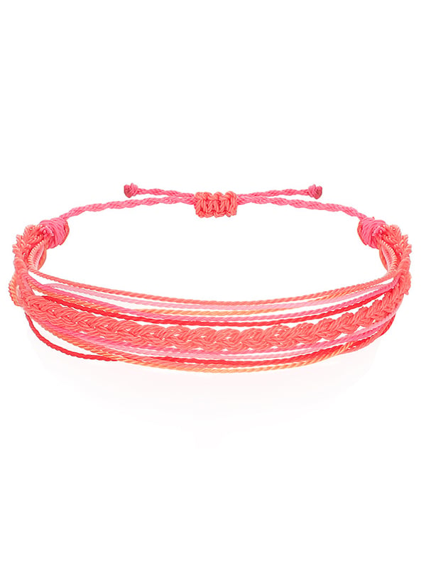 Purple Ribbon String Bracelet