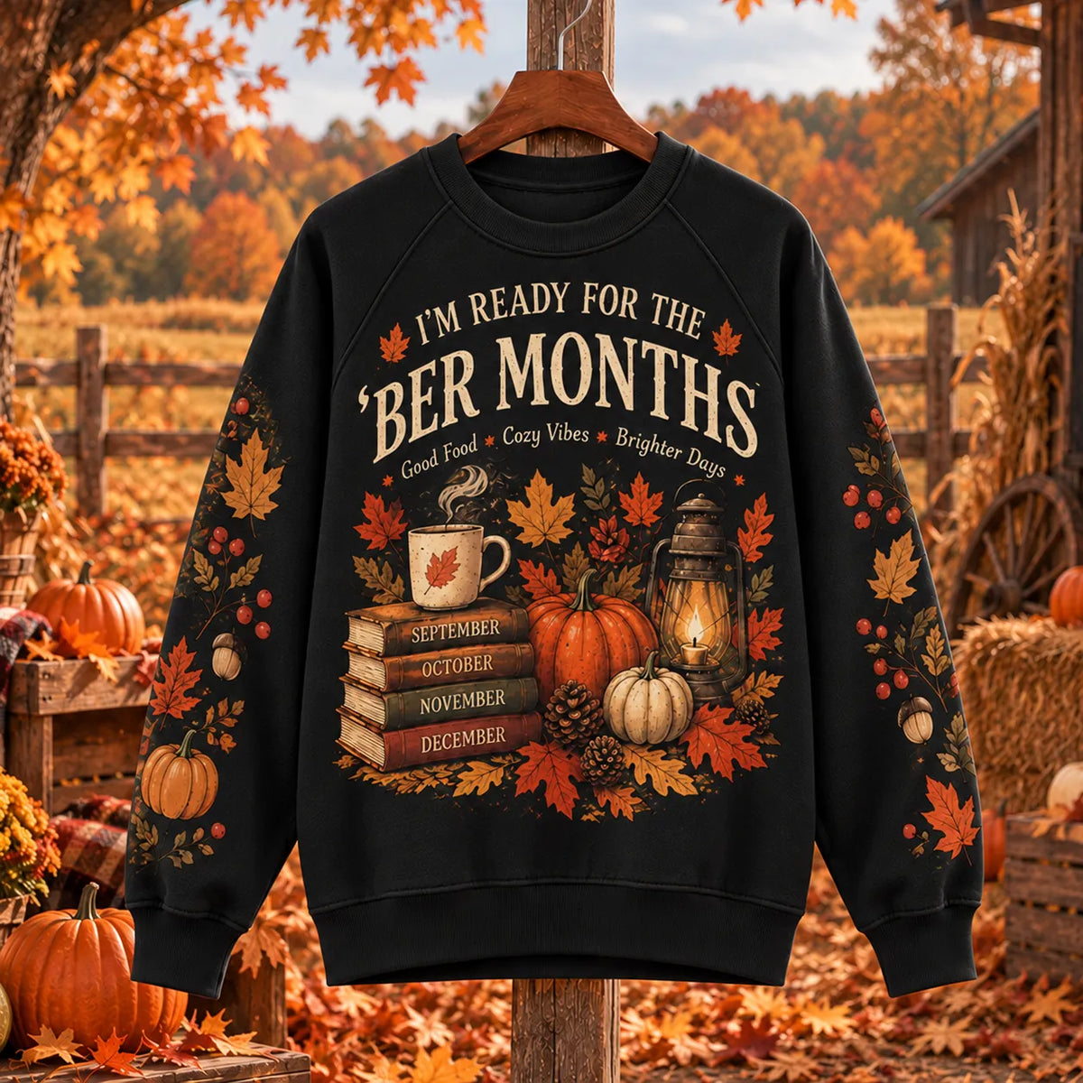 Women's Autumn Ber Months Seasonal Graphic Crewneck Sweatshirt
