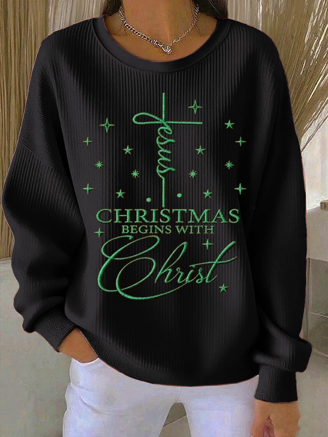 Women's Casual Faith Christmas Sweatshirt